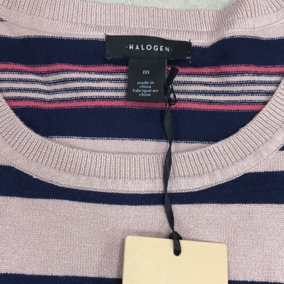 Halogen Stripe Crew Neck Knit Tank Top - Picture 3 of 4